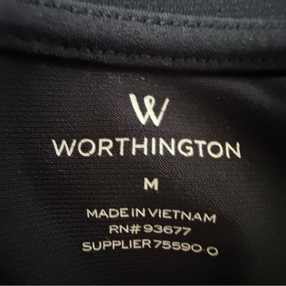 Worthington Black Casual Ruched Neck Top - Picture 3 of 4